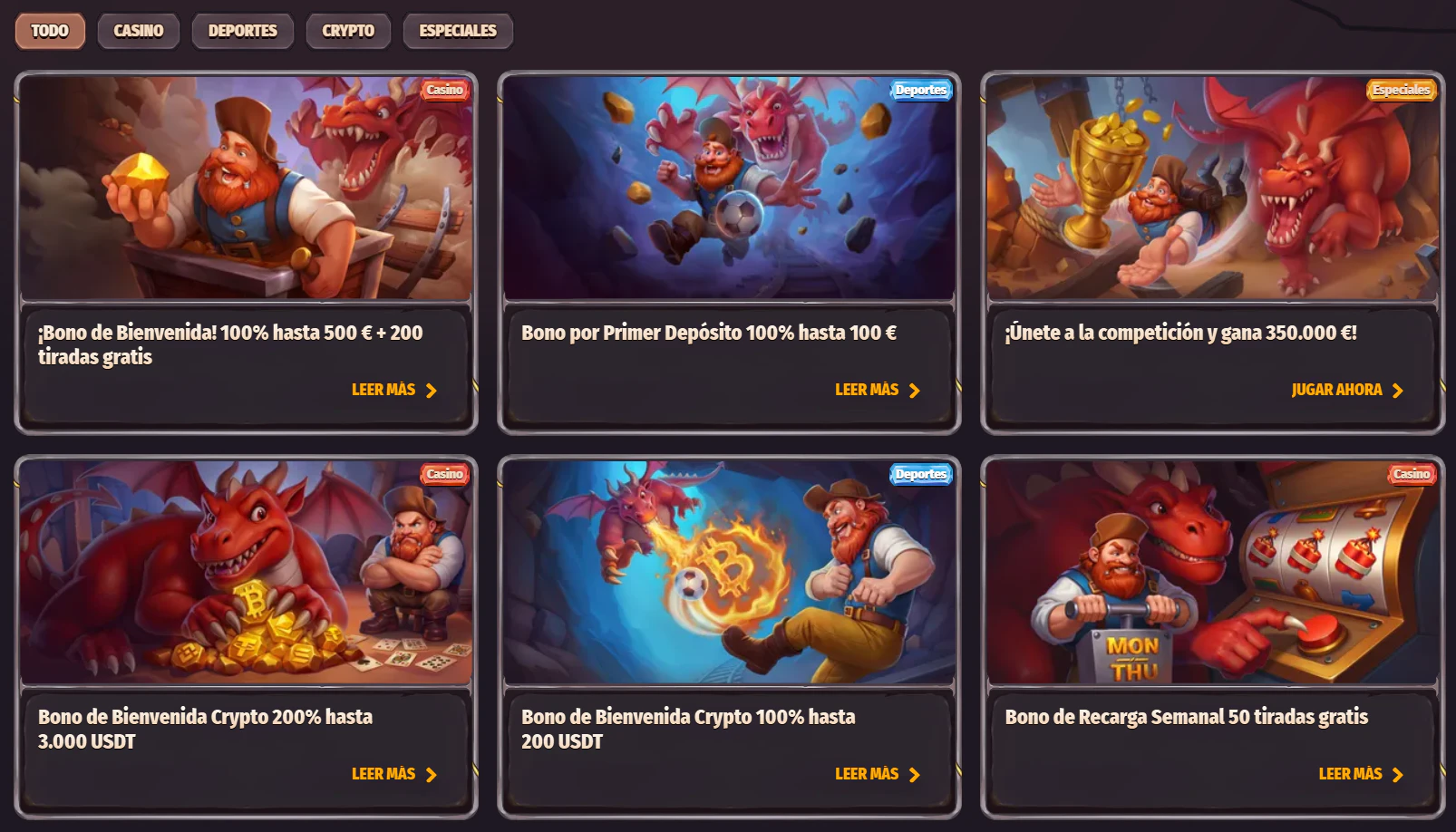 Promociones para jugadores de Dragonia Casino